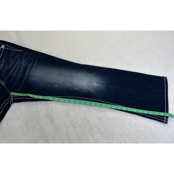 Miss Me "Leather Fleur de Lis" Rhinestone Pearls Curvy Boot 31 X 30 Bnfts Chrty - Picture 11 of 16